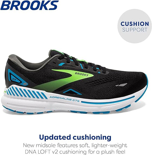 Men's Brooks Adrenaline GTS 23 Black/Hawaiian Ocean/ Green