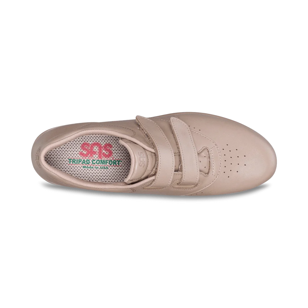Women's SAS Me Too 2 Strap Velcro Leather Shoe Mocha