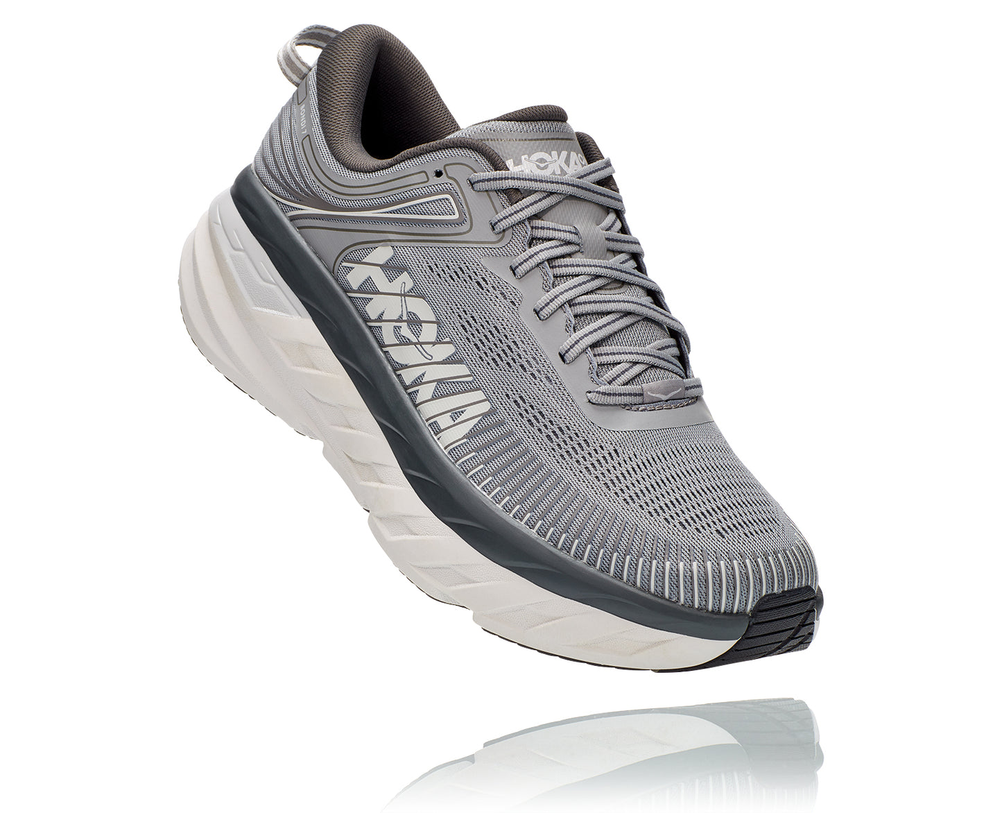 Men's Hoka Bondi 7 Grey 1110518-WDDS
