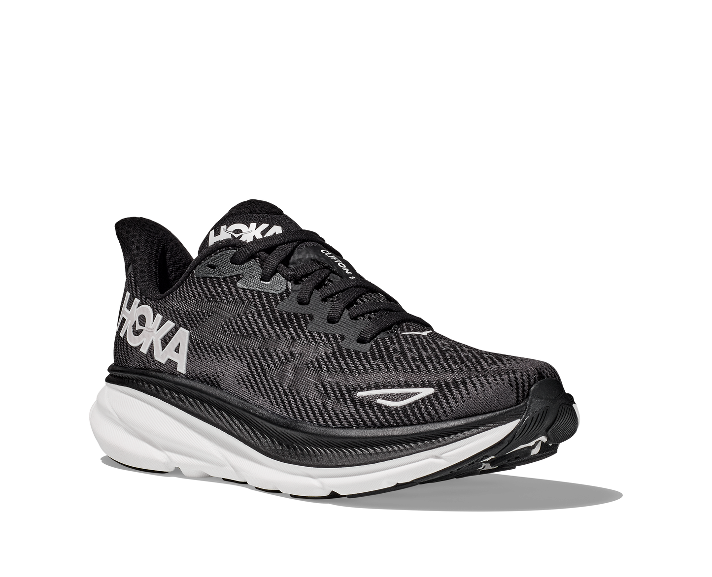Men's Hoka Clifton 9 Black/White 1127895/BWHT