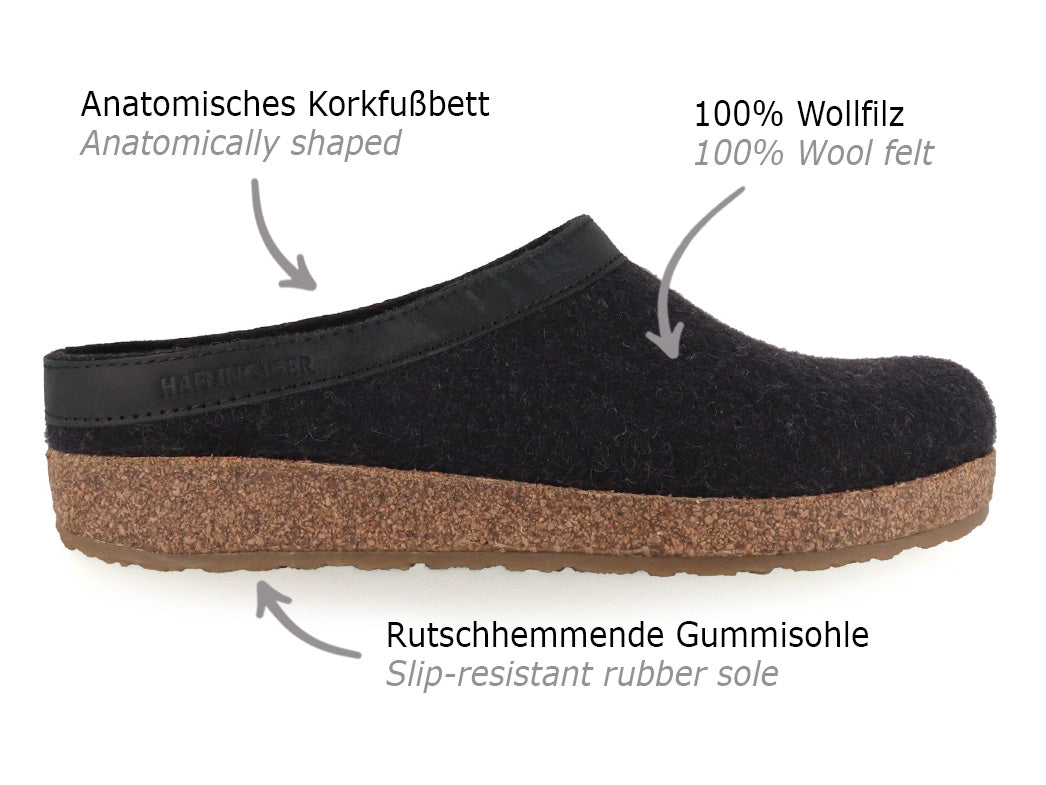 Haflinger Grizzly Clog GZL45 713001 Black