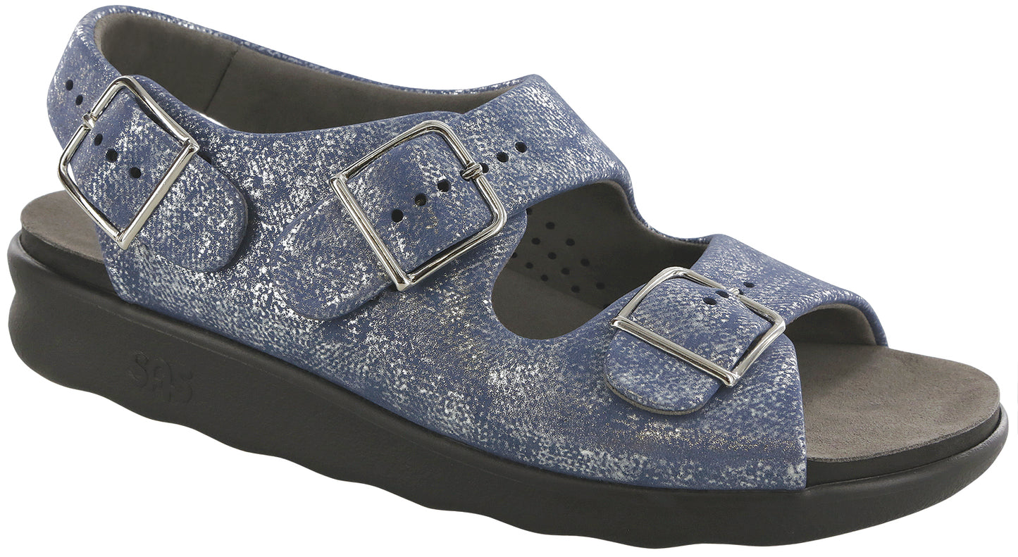 Women's SAS Relaxed Sandal Silver Blue 1760-746
