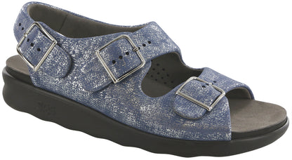 Women's SAS Relaxed Sandal Silver Blue 1760-746