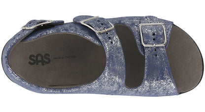 Women's SAS Relaxed Sandal Silver Blue 1760-746