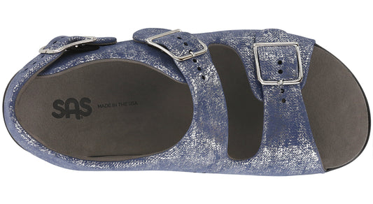 Women's SAS Relaxed Sandal Silver Blue 1760-746