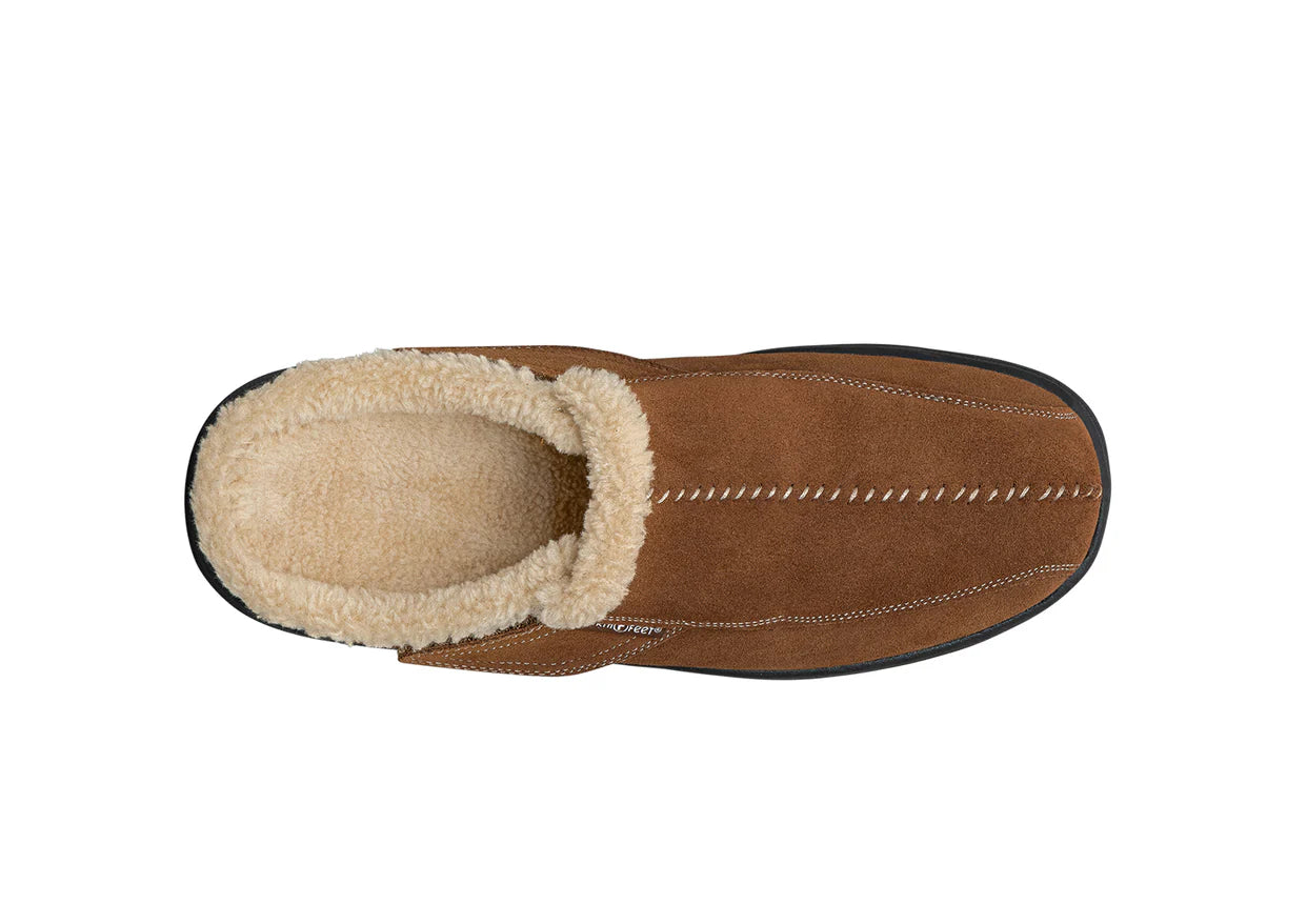 Men's Orthofeet Asheville Slipper S331 Brown