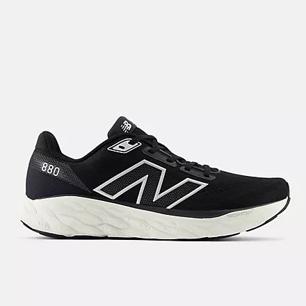 Men's New Balance M880V14 Black with Sea Salt and Silver Metallic