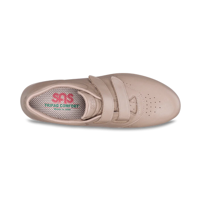 Women's SAS Me Too 2 Strap Velcro Leather Shoe Mocha