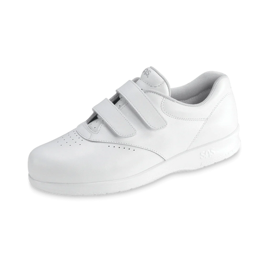 Women's SAS Me Too 2 Strap Velcro Leather Shoe White