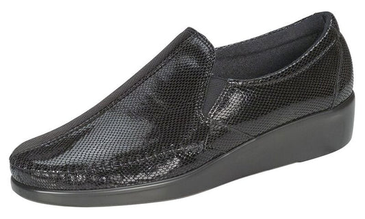 Women's SAS Dream Slip-On Loafer Black Snake