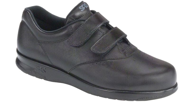 Women's SAS Me Too 2 Strap Velcro Leather Shoe Black