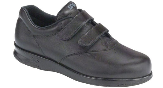 Women's SAS Me Too 2 Strap Velcro Leather Shoe Black