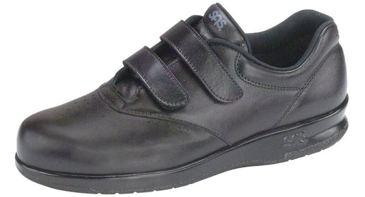 Women's SAS Me Too 2 Strap Velcro Leather Shoe Black