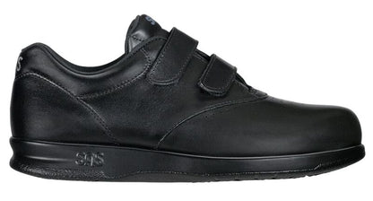 Women's SAS Me Too 2 Strap Velcro Leather Shoe Black