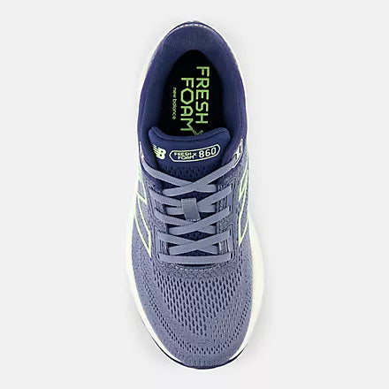 Women's New Balance W860V14 Arctic Grey with Sea Salt and Bleached Lime Glo
