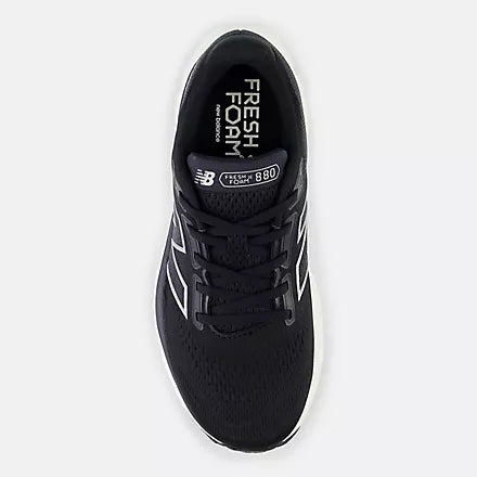 Women's New Balance W880V14 Black with Sea Salt and Silver Metallic