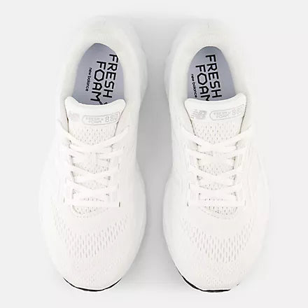 Women's New Balance W880V14 White with Silver Metallic and Sea Salt