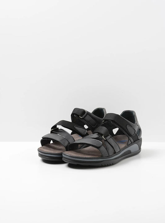 Wolky Desh Sandal Black Leather