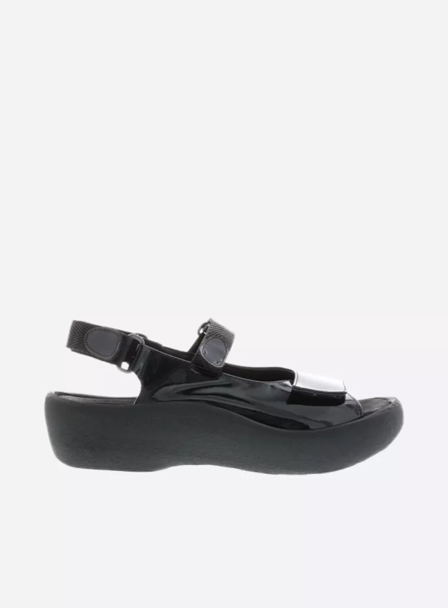 Wolky Jewel Sandal black patent leather