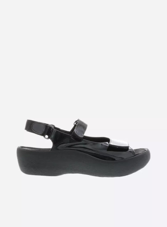 Wolky Jewel Sandal black patent leather