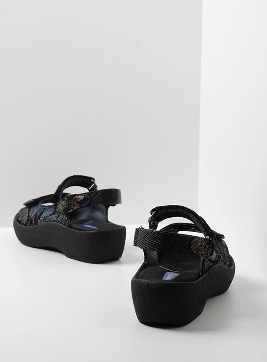 Wolky Jewel Sandal black/blue suede