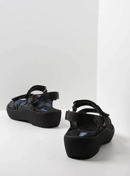 Wolky Jewel Sandal black/blue suede