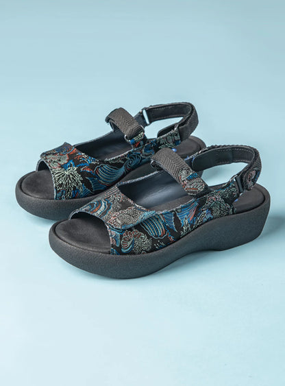 Wolky Jewel Sandal black/blue suede