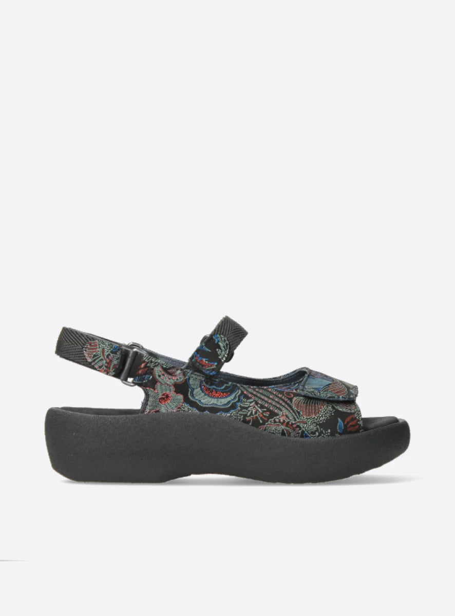 Wolky Jewel Sandal black/blue suede