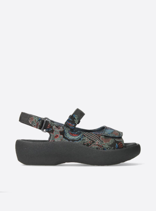 Wolky Jewel Sandal black/blue suede