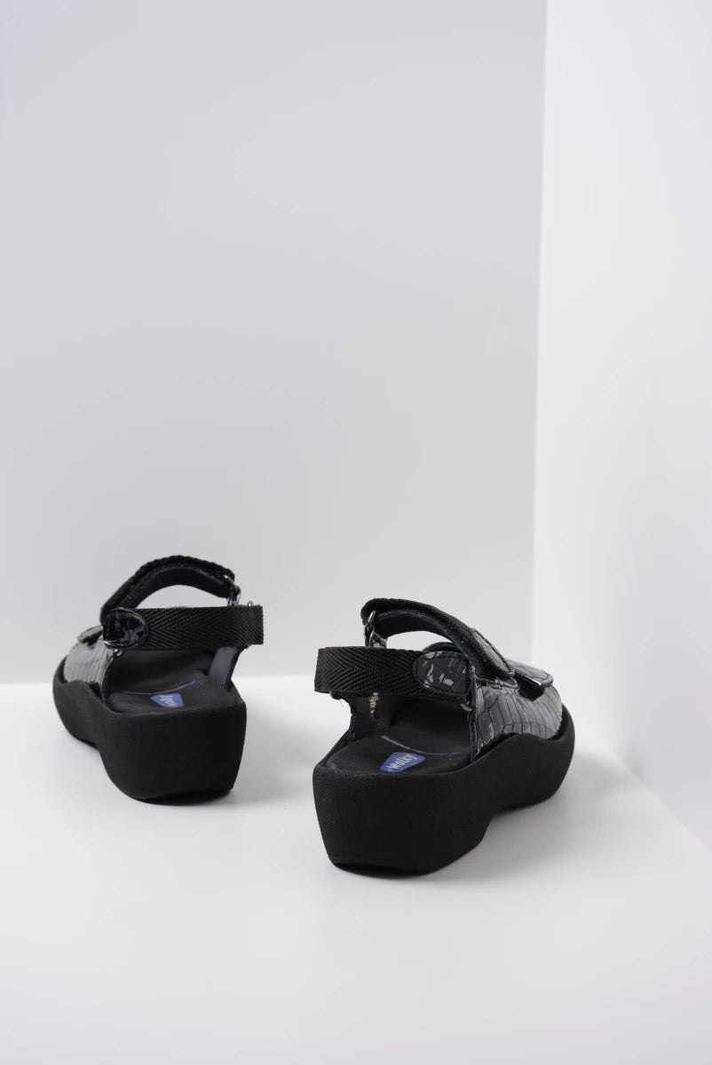 Wolky JEWEL Sandal ANTHRACITE CROCO FLASH