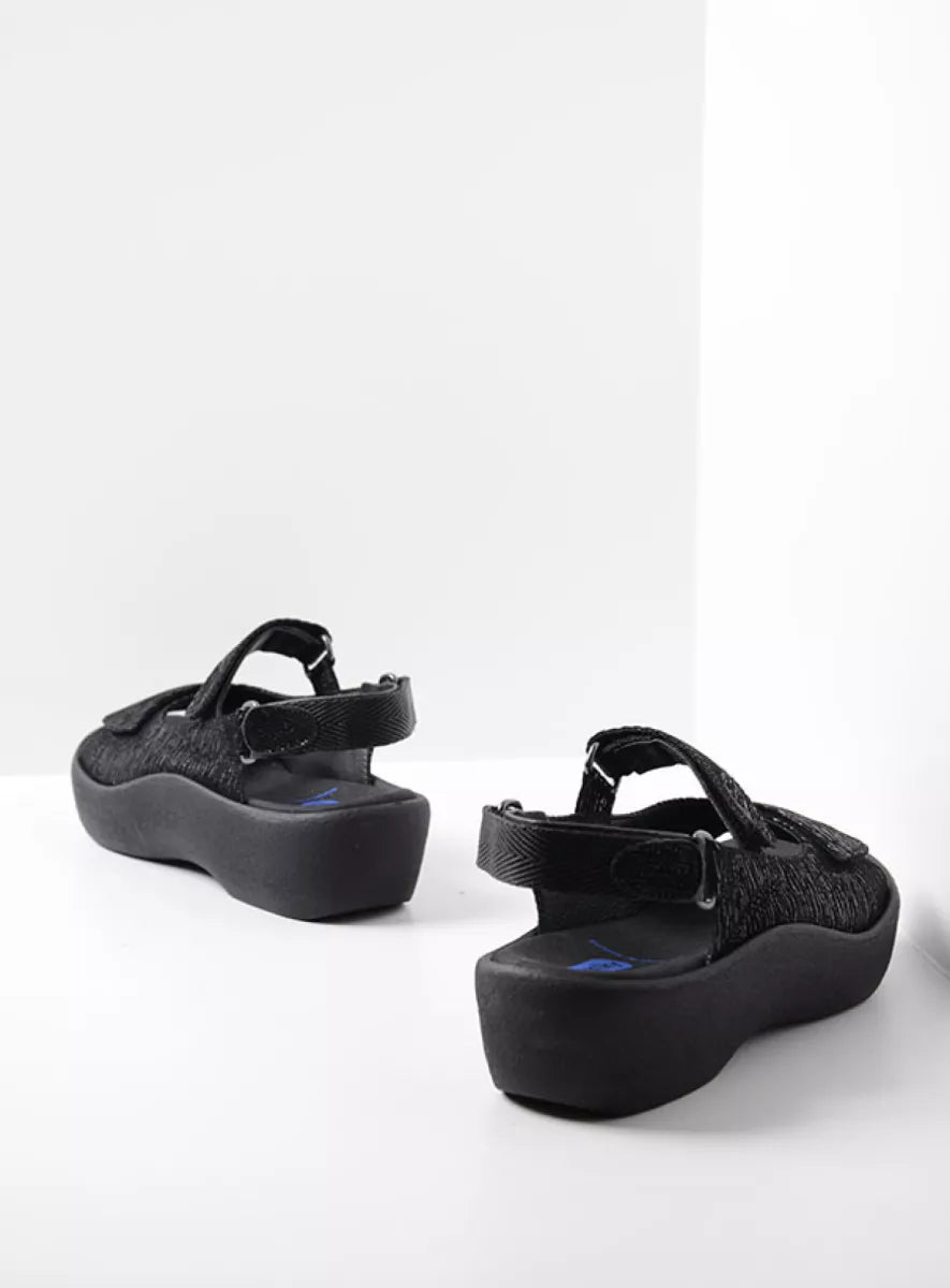 Wolky Jewel Sandal black canals leather