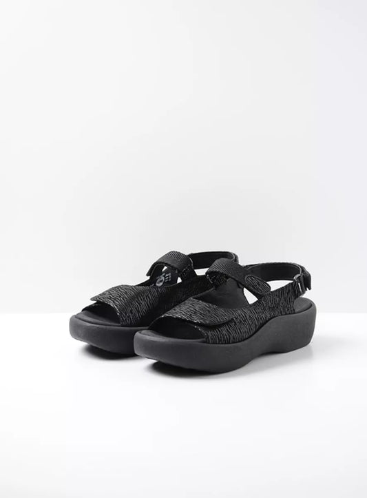 Wolky Jewel Sandal black canals leather