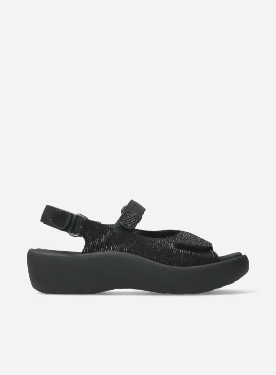 Wolky Jewel Sandal black canals leather