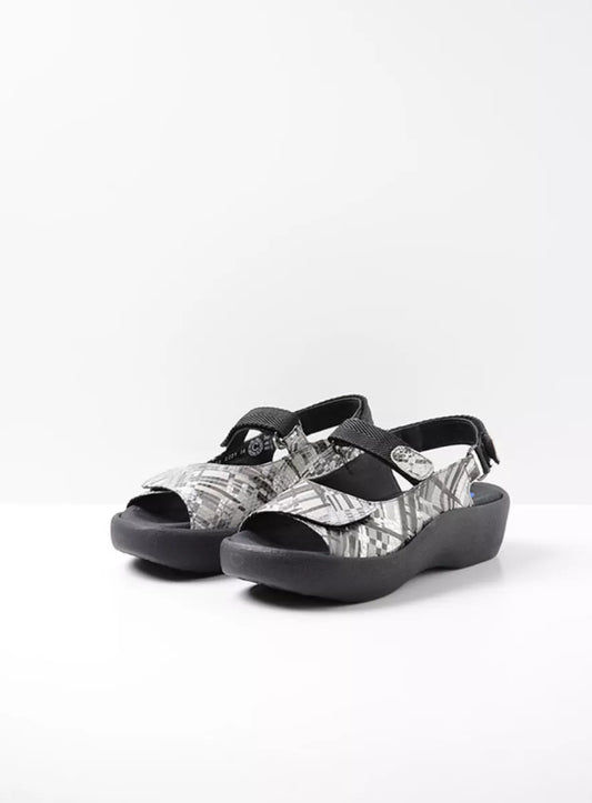 Wolky Jewel Sandal grey van gogh leather
