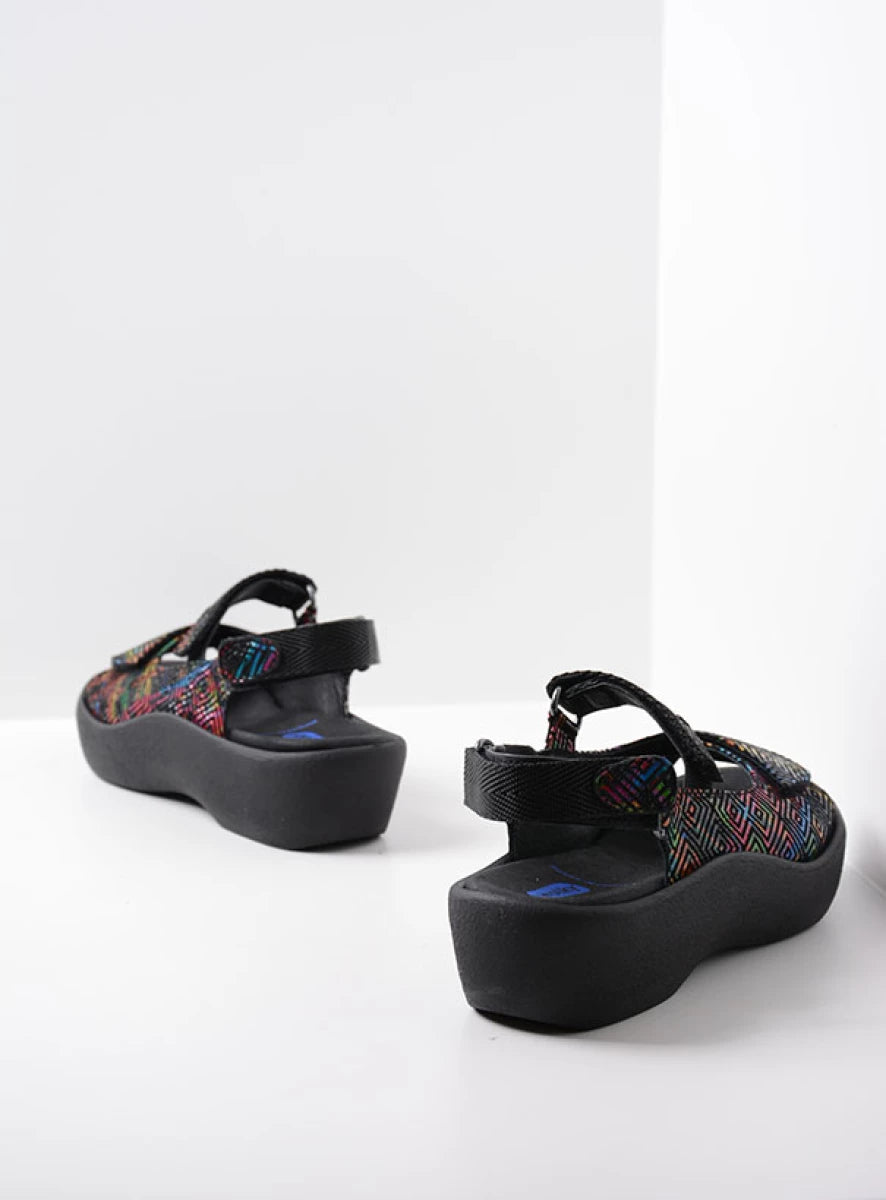 Wolky Jewel Sandal black multi leather