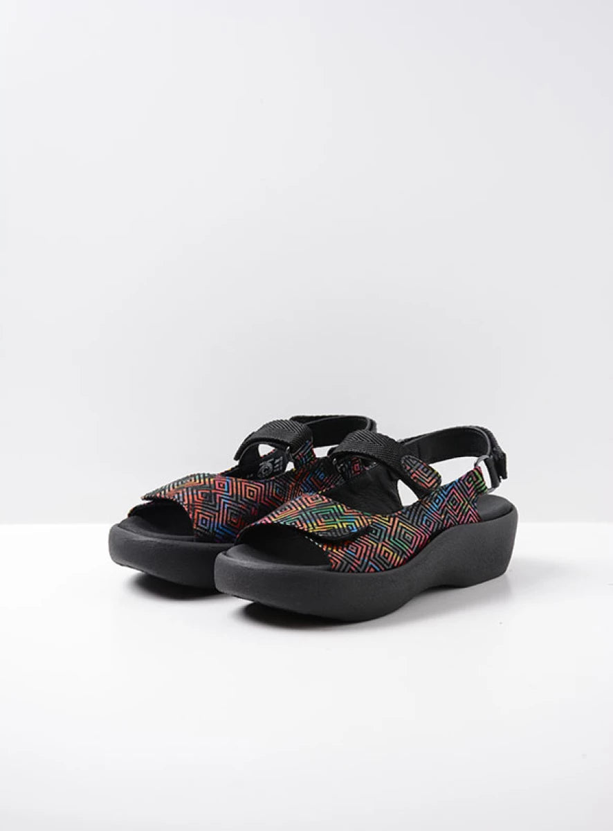 Wolky Jewel Sandal black multi leather