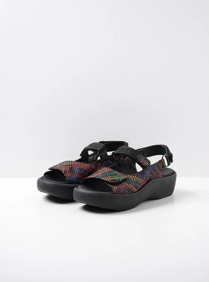 Wolky Jewel Sandal black multi leather