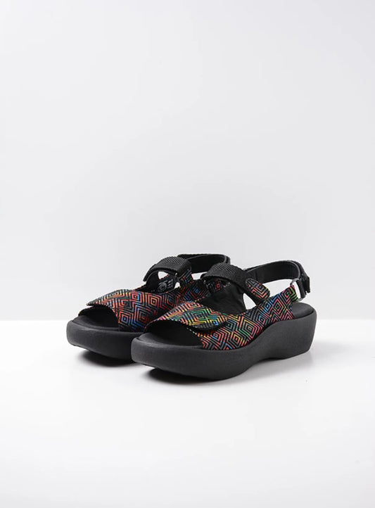 Wolky Jewel Sandal black multi leather