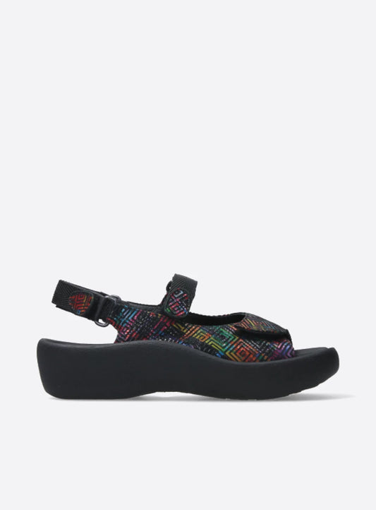 Wolky Jewel Sandal black multi leather