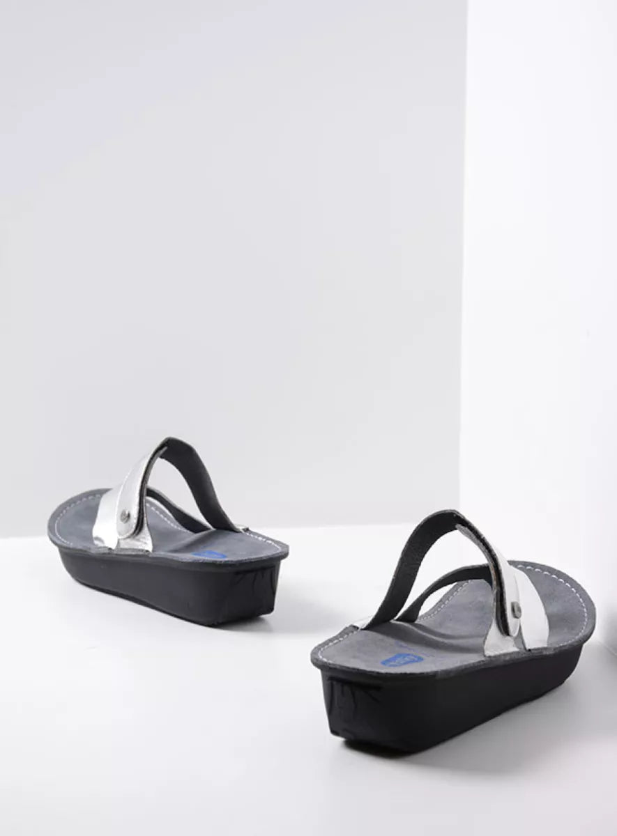 Wolky Tahiti Thong Sandal Silver