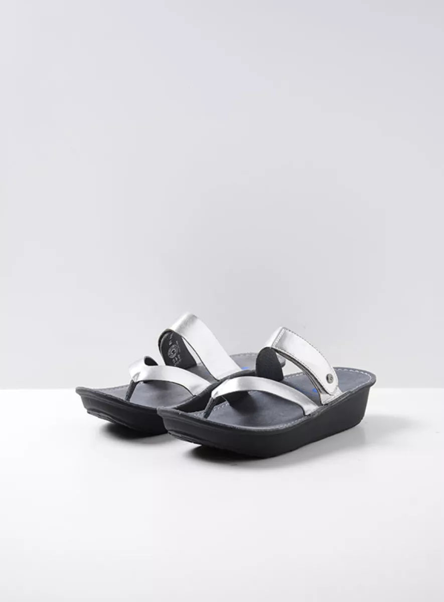Wolky Tahiti Thong Sandal Silver