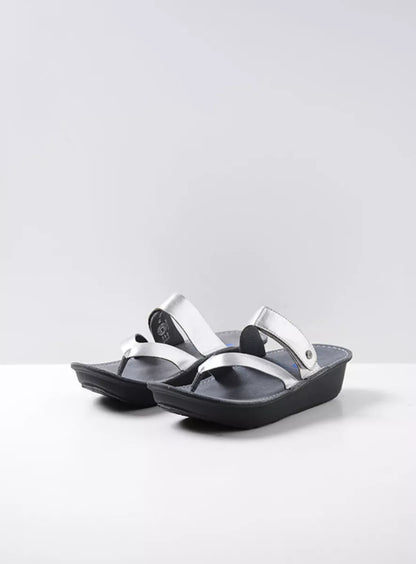 Wolky Tahiti Thong Sandal Silver