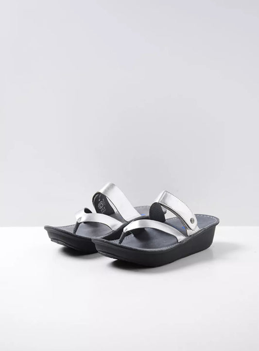 Wolky Tahiti Thong Sandal Silver