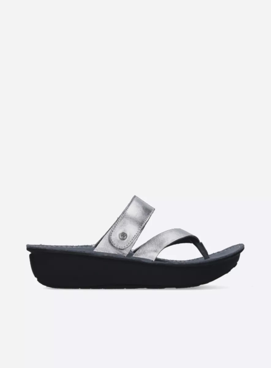 Wolky Tahiti Thong Sandal Silver