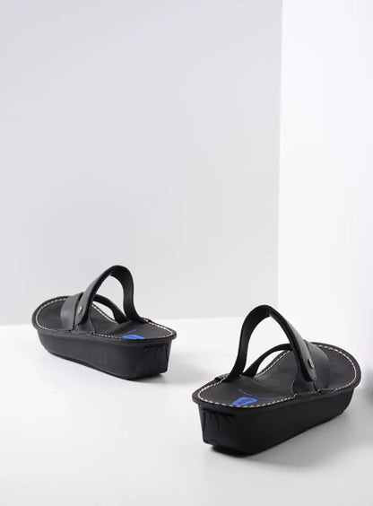 Wolky Tahiti Thong Sandal Black Leather