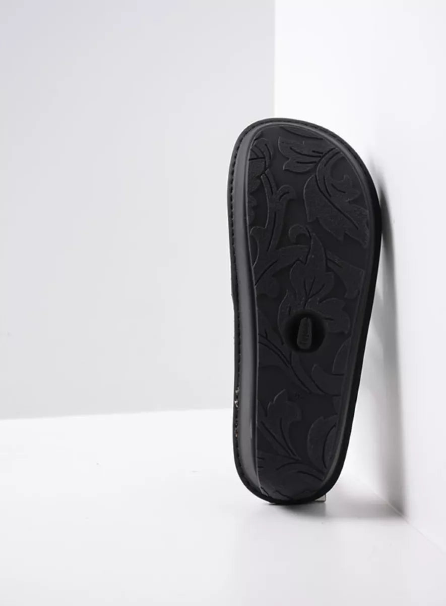Wolky Tahiti Thong Sandal Black Leather